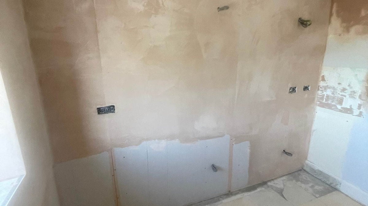 Room during first fix with outlets fitted